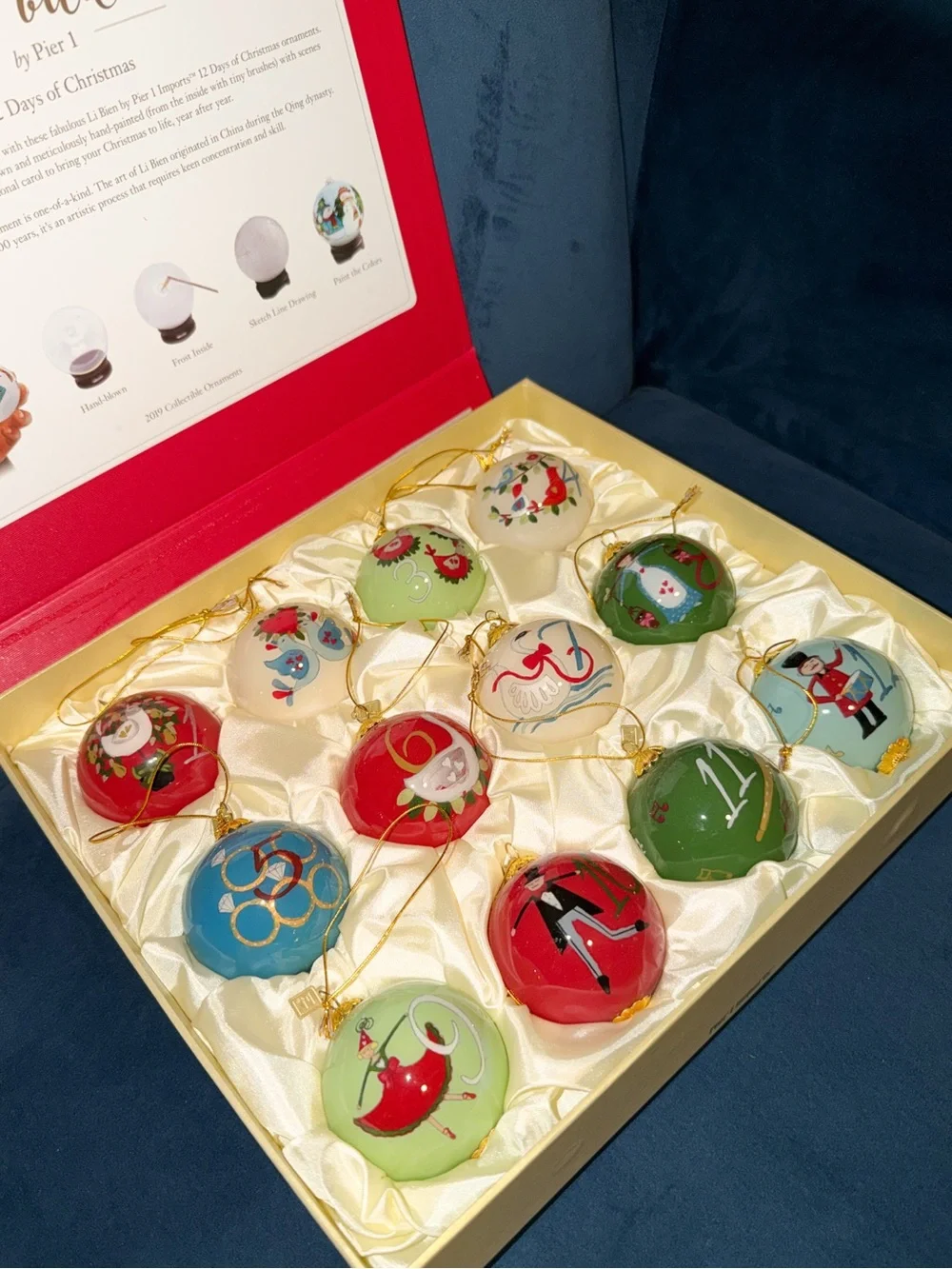 Li Bien by Pier 1 Imports Hand painted 12 Days of Christmas 2019 ornaments